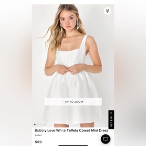 Lulus White Taffeta Corset Mini Dress